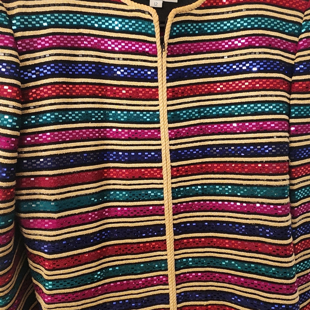 Colorful Striped Sequin Jacket